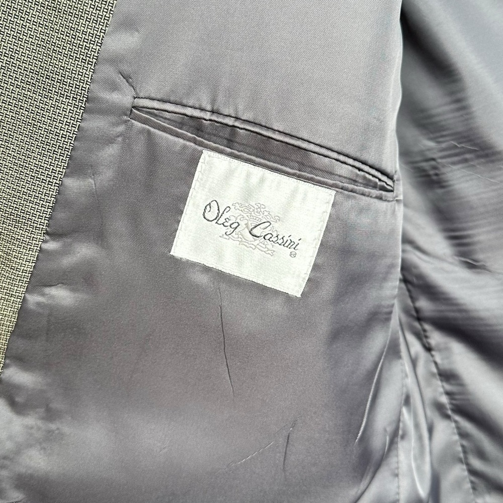 Vintage Oleg Cassini Size 48R Patterned Sport Coat Blazer New Wool Men's Retro - Picture 3 of 13